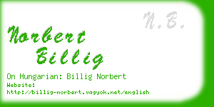 norbert billig business card